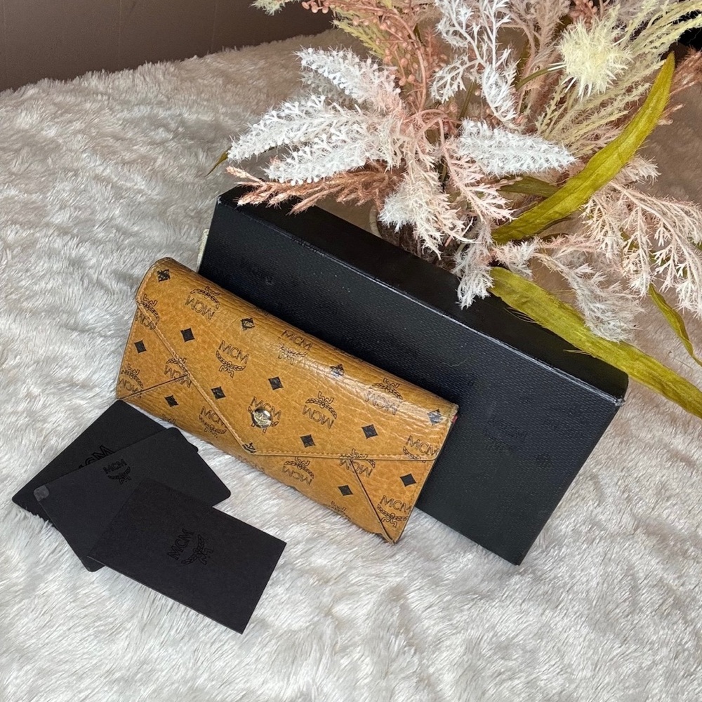 MCM Tan Leather Women's Wallet with COA